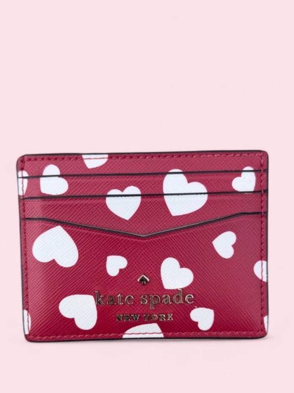 kate spade Red and White Heart Print Cardholder